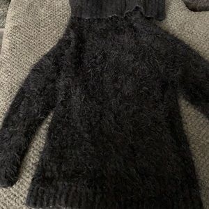 Furry black turtleneck sweater size small